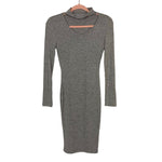 No Brand Grey Mock Neck Cutout Bodycon Dress- Size XS