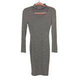 No Brand Grey Mock Neck Cutout Bodycon Dress- Size XS
