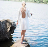 Altar'd State White Dress with Open Criss Cross Back- Size S