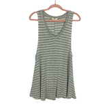 Umgee White/Grey Stripe Sleeveless Top- Size S (See Notes)