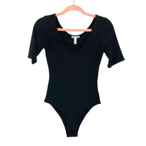 Leith Black Scoop Neck Bodysuit- Size XS