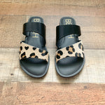 Beach By Matisse Upper Leather and Real Dyed Cow Fur Double Strap Sandals NWOT- Size 7