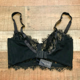 Figleaves Black Pulse Lace Underwired Balcony Bra NWT- Size 34I