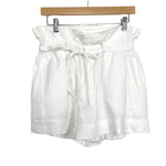 Reformation White Linen Paperbag Shorts- Size 4