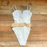 Caitlin M. Covington x Pink Lily White Underwire Belted One Piece- Size M