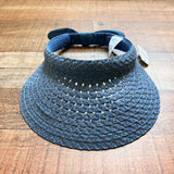 Time and True Blue Straw Visor Hat NWT