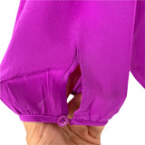 J Crew Purple Front Pleated Ruffle Silk Top NWT- Size XS (sold out online)
