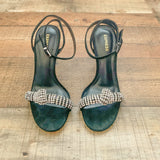 Express Black Rhinestone Open Toe Heel- Size 7