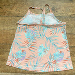 Osh Kosh Peach with Blue Palms and Ruffle Chest Spaghetti Strap Tank Top- Size 5