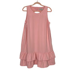 Loft Pink Sleeveless Ruffle Hem Dress- Size 14