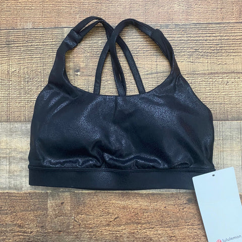 Lululemon Black Shiny Energy Padded Sports Bra NWT- Size 4