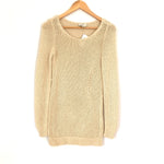 LOFT Cream Open Knit Sweater Tunic NWT- Size XS