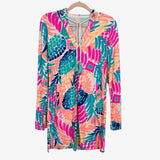 Lilly Pulitzer Pineapple Print Front Pocket Hooded Cover Up Dress- Size XXS