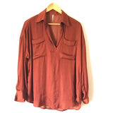 Free People Rust Long Sleeve Top- Size XS