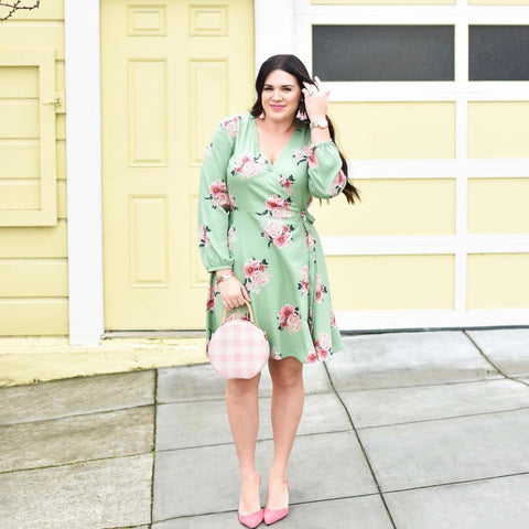 loft green wrap dress Women's Green Casual Dresses