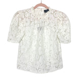 Vici White Flower Lace Overlay Top- Size M (See Notes)