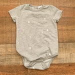 Z Supply Grey with Star Print Front Pocket Onesie- Size 6-9M