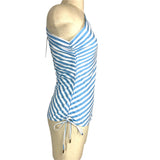 DO & BE Blue/White striped Casey Top NWT- Size S