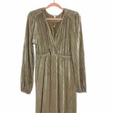 Baltic Born Gold Pleated Surplice Maxi Dress NWT- Size XL