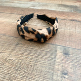 No Brand Satin Animal Print Top Knot Headband