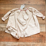 Oso & Me Tan Flannel Smocked Dress with Matching Bloomers NWT- Size 24M