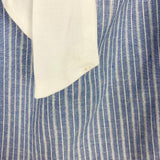 Cotton Bleu Blue/White Striped Linen Off the Shoulder with Back Tie Top- Size S (see notes)