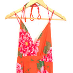 Flying Tomato Red and Pink Floral Halter Maxi Dress- Size S