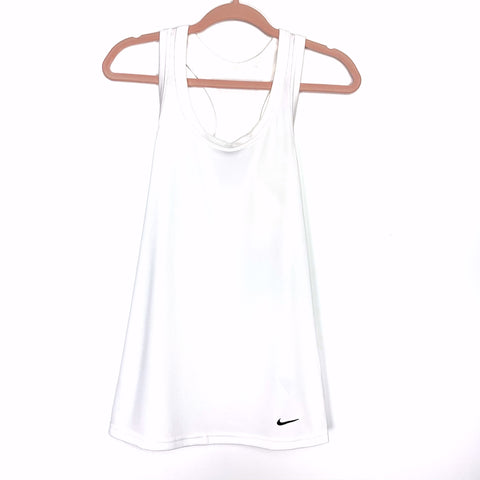 Pre-owned Nike White Training Dri-Fit Racerback Tank NWT- Size S