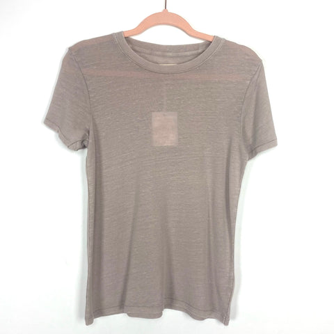 Thread and Supply Dusty Mauve Linen Blend Tee NWT- Size S (see notes)