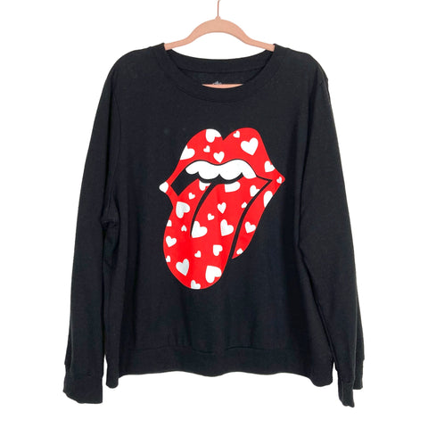 The Rolling Stones Black with Hearts Sweatshirt- Size XXL