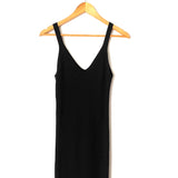 Vici Black Ribbed Knit V-Neck Midi Dress- Size L (sold out online)