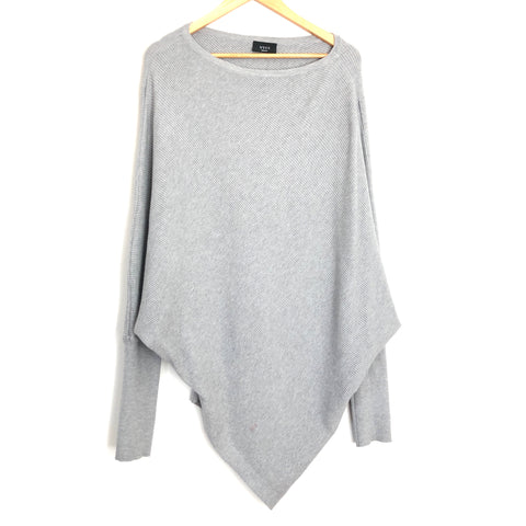 Vici Grey Ribbed Dolman Sweater with Cinched Waist- Size S