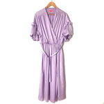 Kate Spade Purple Belted Satin Midi Dress with Front Slit- Size 12