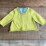 Baby Boden Lime Green Cardigan- Size 0-3M