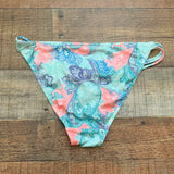 Victoria's Secret Blue/Coral Patterned  Swim Bottom- Size M (We Have Matching Top!)