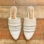 Sam Edelman White Leather Braided Mules- Size 8.5