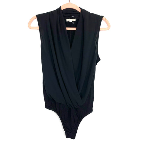 Wishlist Black Cross Front Thong Bodysuit- Size S