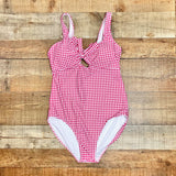 Pink Desert Summer Gingham Tie Front and Back Padded One Piece- Size XL (sold out online, see notes)