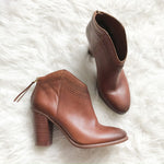 Vince Camuto Brown Leather Booties with Zipper Tassel- Size 7