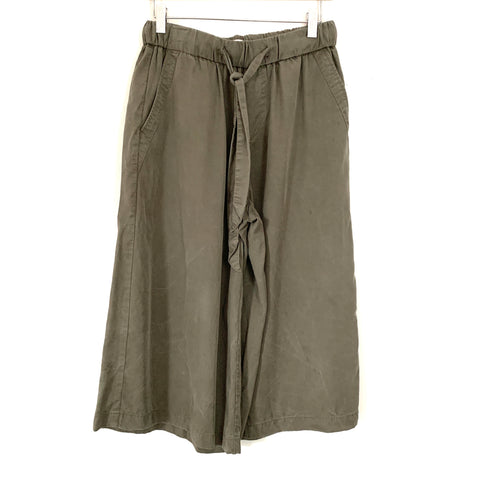 Lou & Grey Olive Wide Leg Crop Drawstring Pants- Size XS