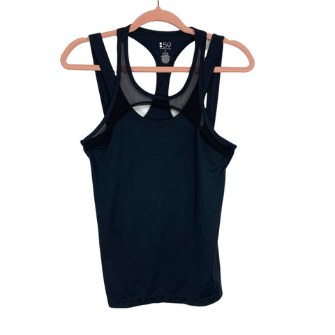 Splits59 Black Mesh Strappy Workout Top- Size S