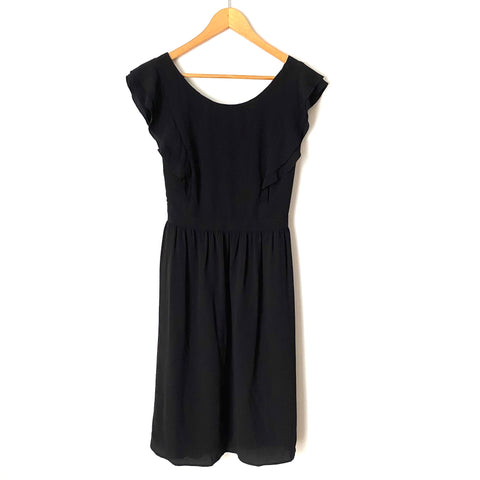 Fervour Black Flutter Cap Sleeve Dress- Size XL