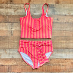 Pink Desert Orange/Pink Striped Padded Swim Top NWT- Size XL (see notes, we have matching bottoms)