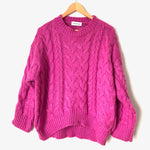 Goodnight Macaroon Purple Crewneck Chunky Cable Knit Sweater- Size ~S