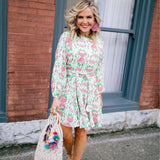Emily McCarthy Floral Printed Braided Rope Swing Dress NWT- Size XS (sold out online)