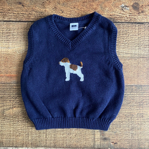 Janie & Jack Navy Dog Vest- Size 6-12M