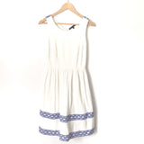 Gibson White Geo Trim Sleeveless Fit and Flare Dress- Size PXS