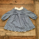 Mayoral Chambray Swiss Dot Detail Dress- Size 2-4M