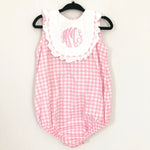 Classic Whimsy Gingham Bubble Monogrammed mMf- Size 2T