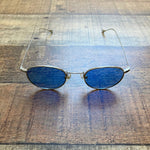 Tun Silver Frame with Blue Tint Lens Lightweight Sunglasses with Case (Great Condition)